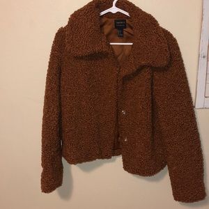 Brown fuzzy coat